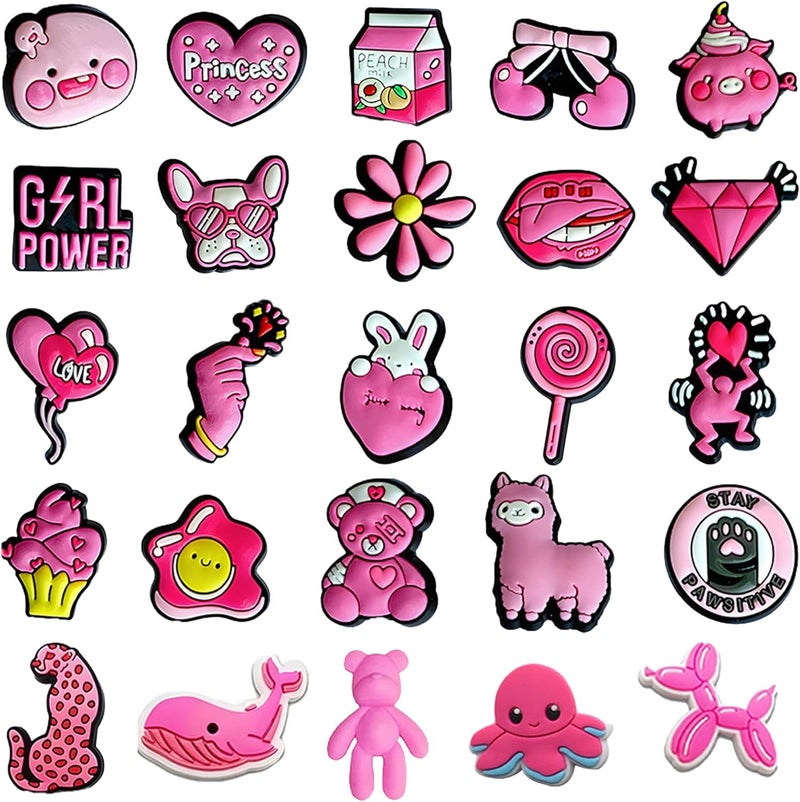 BULKITEM 25 Pcs Gamer, Summer, Nurse, Pink, Hunting, Black,USA american flag crocs,Shoe Charms, Cute Shoe Accessories Gifts Charms for Teens Kids Adults - Image 1